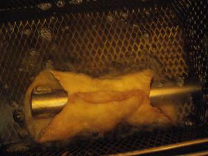 Deep fry Cannoli in 375 F oil.