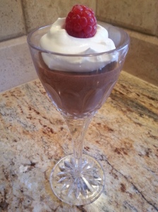 Delicious Chocolate Mousse made in a blender. 5 minutes to make & 1 hour in the refrigerator.